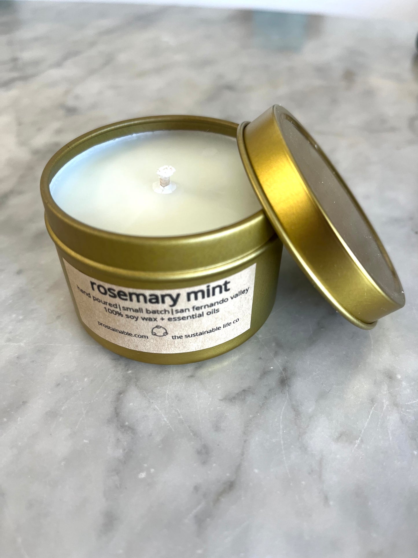 Rosemary Mint Candle 4oz Gold Tin