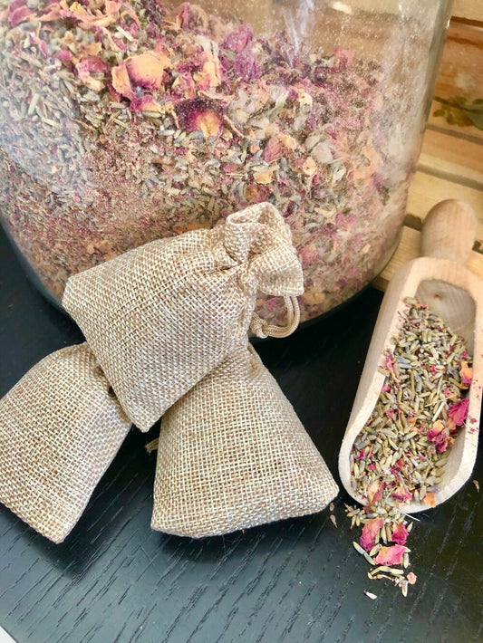 Lavender & Rose Sachet - Certified Organic French Lavender & Rose